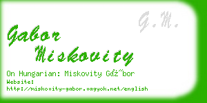 gabor miskovity business card